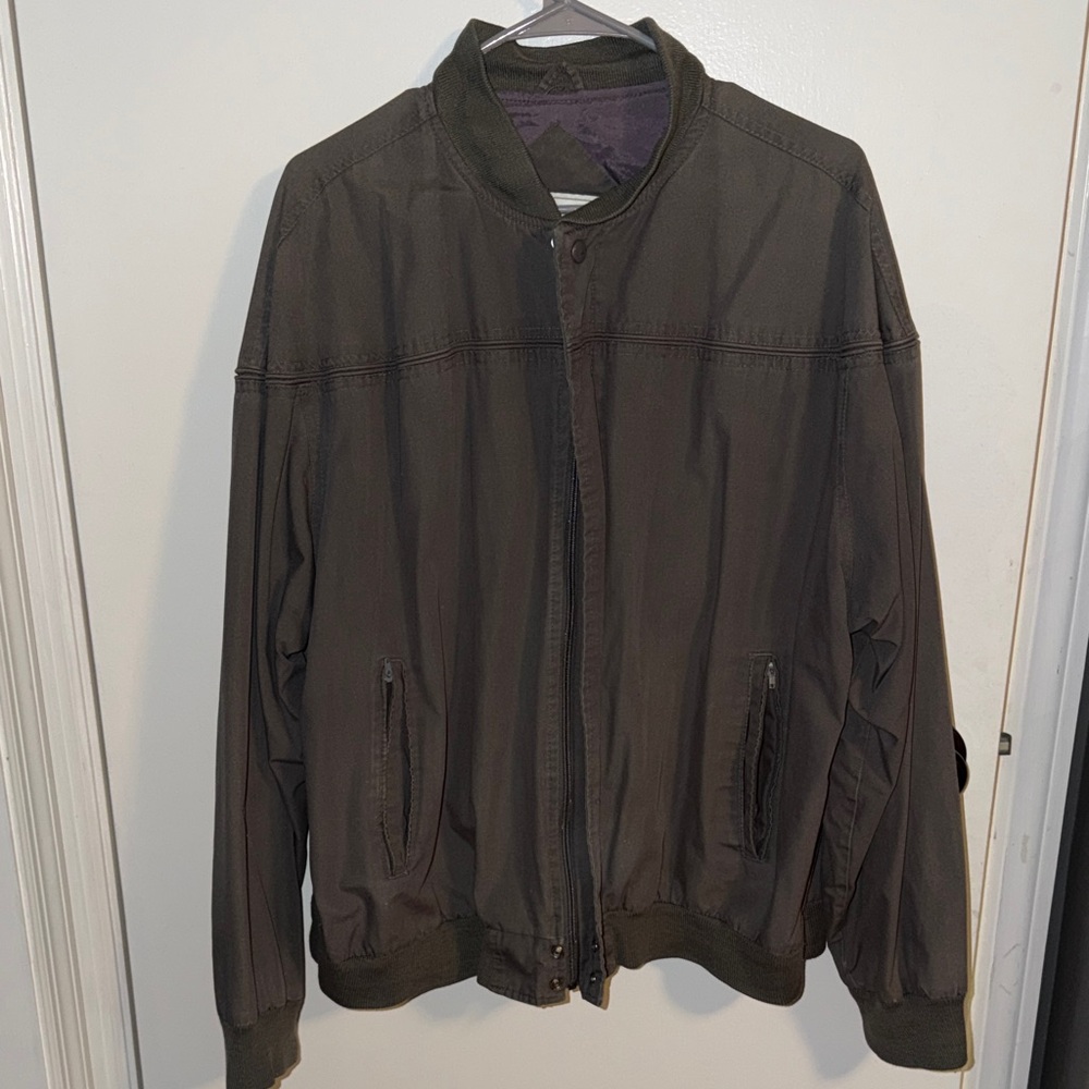 Vintage Arnold Palmer Men's Gray Bomber Jacket